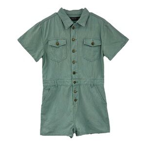 NEW Lioness Women Khaki Romper Green Short Sleeve XL